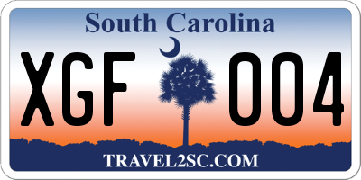 SC license plate XGF004