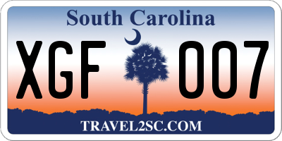 SC license plate XGF007