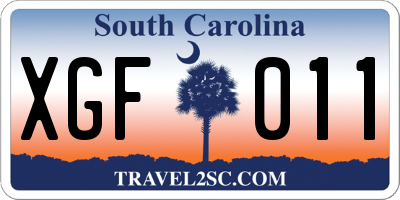 SC license plate XGF011