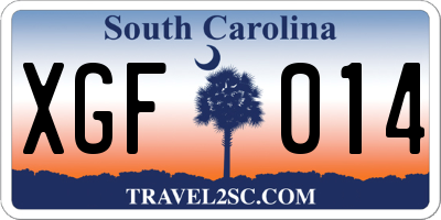 SC license plate XGF014