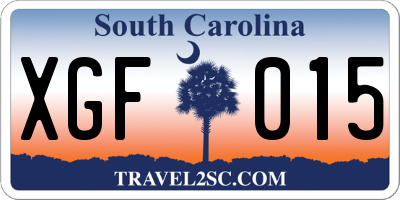 SC license plate XGF015