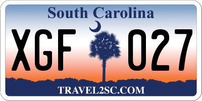 SC license plate XGF027
