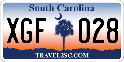 SC license plate XGF028