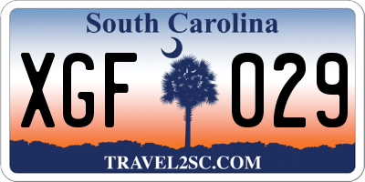 SC license plate XGF029