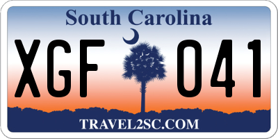 SC license plate XGF041
