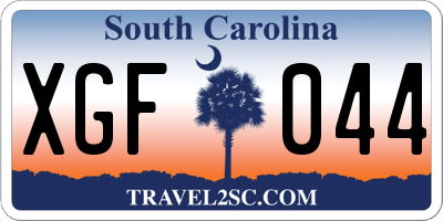 SC license plate XGF044