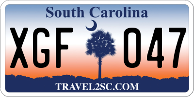 SC license plate XGF047