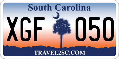 SC license plate XGF050