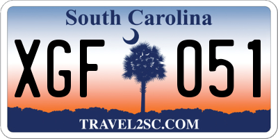 SC license plate XGF051