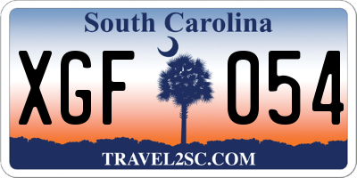 SC license plate XGF054