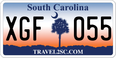 SC license plate XGF055