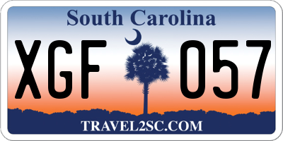 SC license plate XGF057