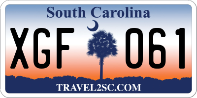 SC license plate XGF061