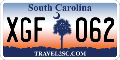 SC license plate XGF062