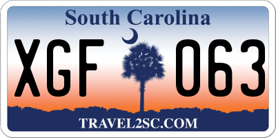 SC license plate XGF063