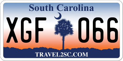 SC license plate XGF066