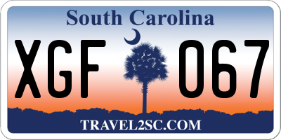 SC license plate XGF067
