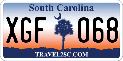 SC license plate XGF068