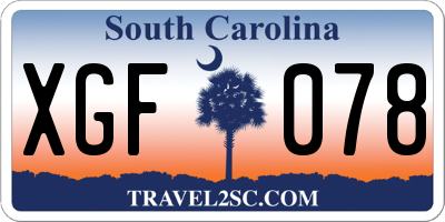 SC license plate XGF078
