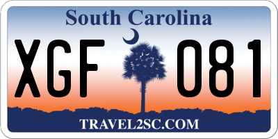SC license plate XGF081