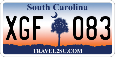 SC license plate XGF083