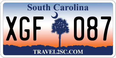 SC license plate XGF087