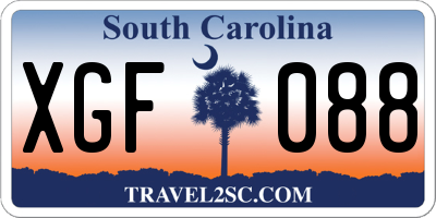 SC license plate XGF088