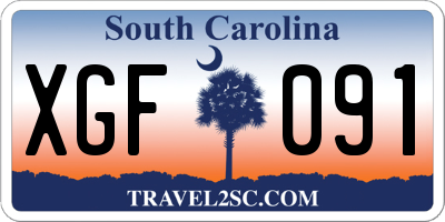 SC license plate XGF091