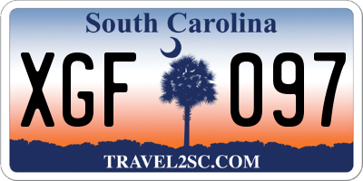 SC license plate XGF097