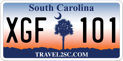 SC license plate XGF101