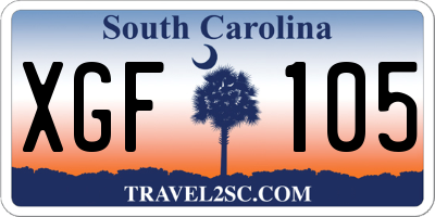 SC license plate XGF105
