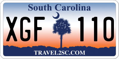 SC license plate XGF110