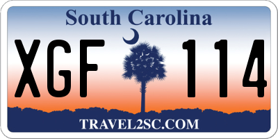 SC license plate XGF114