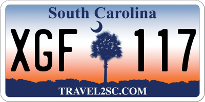 SC license plate XGF117