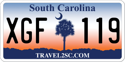 SC license plate XGF119