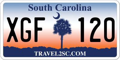 SC license plate XGF120