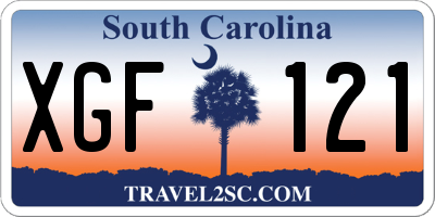 SC license plate XGF121