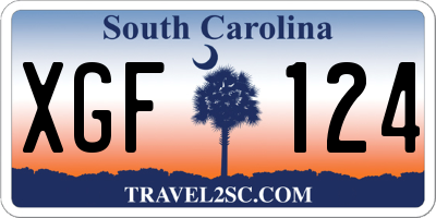 SC license plate XGF124