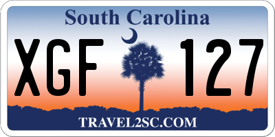 SC license plate XGF127