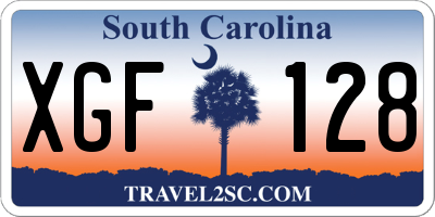 SC license plate XGF128