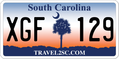 SC license plate XGF129