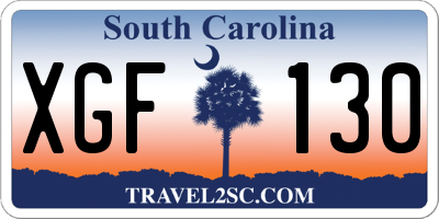 SC license plate XGF130