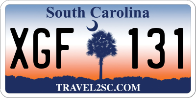SC license plate XGF131