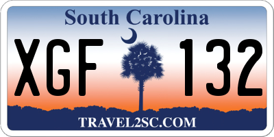 SC license plate XGF132