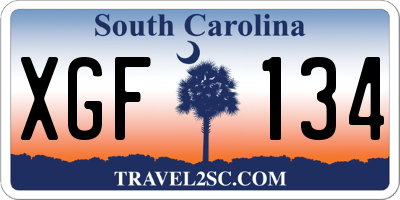 SC license plate XGF134