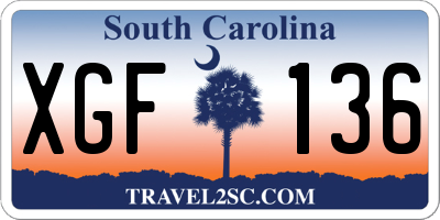 SC license plate XGF136