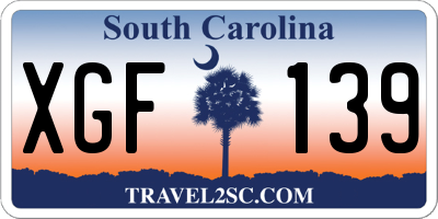 SC license plate XGF139
