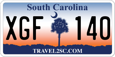 SC license plate XGF140