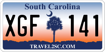 SC license plate XGF141