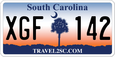 SC license plate XGF142